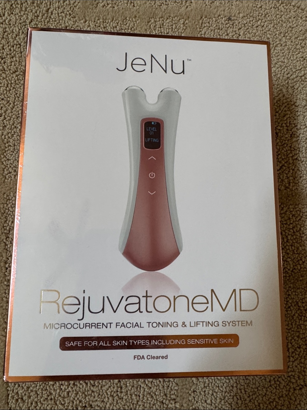 JeNu RejuvatoneMD Microcurrent Facial Toner - Rose Gold/White